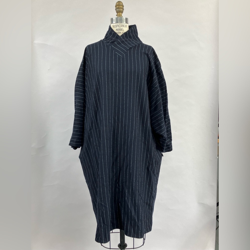 Sou sou pinstiped wool  cocoon dress